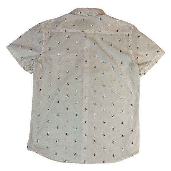 Cactus Hand Crafted Goods Anchor Print Short Sleeve Button Down Shirt - Picture 2 of 6